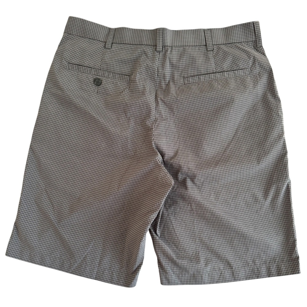 Ben Hogan 32x9.5 Gray Micro‎ Gingham Flat Front Men's Performance Golf Shorts - Picture 2 of 7